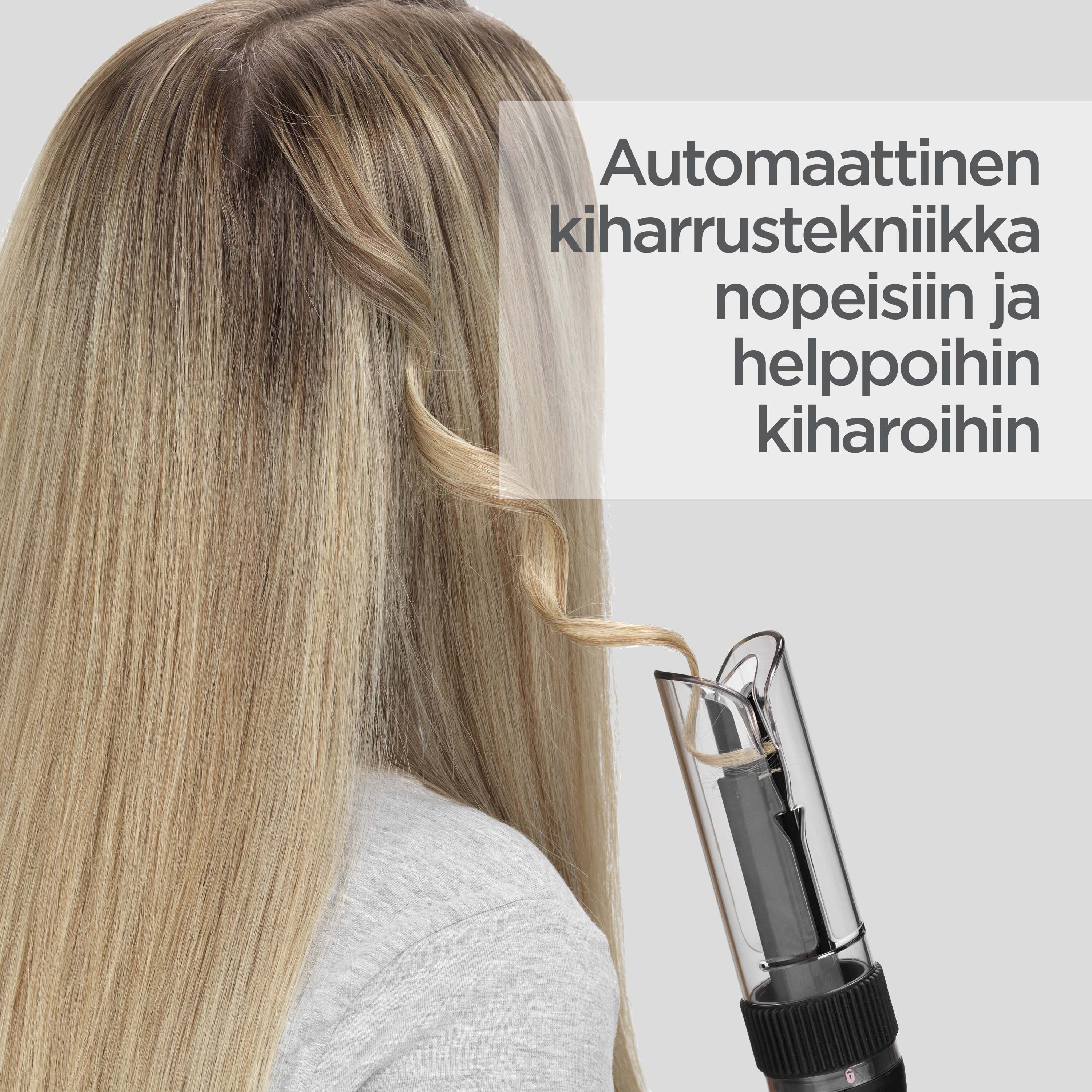 Automaattinen kiharrustekniikka nopeisiin ja helppoihin kiharoihin
